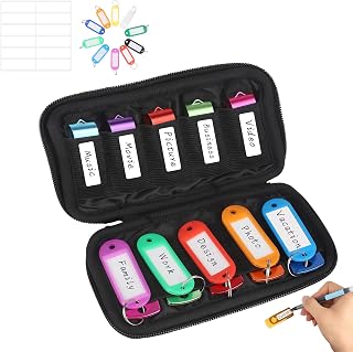 vellgo USB Flash Drive Case Organizer, 10-Slots Thumb Drive Holder, with 12 Labels + 10 Keytags, Black, Soft and Lightweight