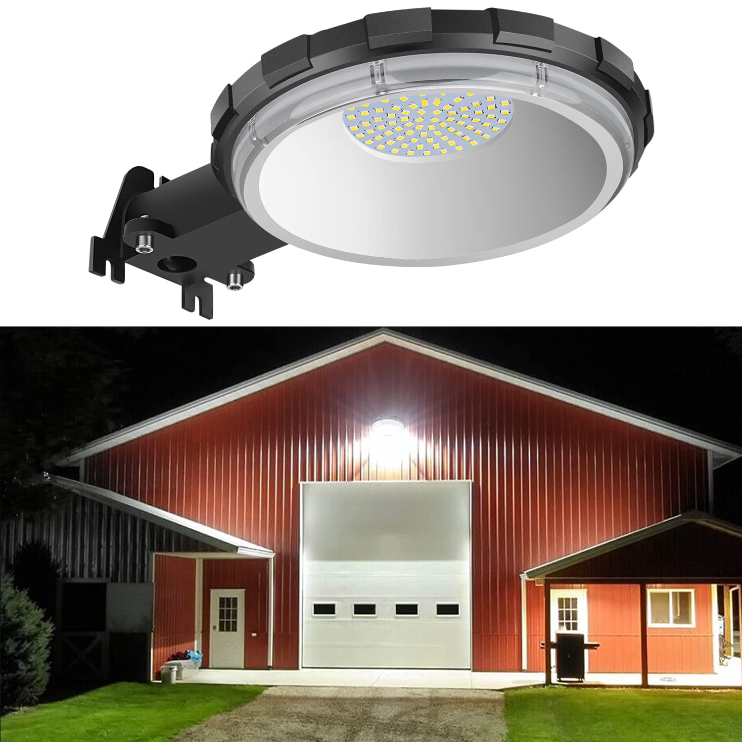 Karjoefar 100W Dusk to Dawn Outdoor Lighting with 10000LM 5000K Daylight | LED B