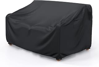 Mrrihand 2-Seater Outdoor Patio Sofa Cover Waterproof 60"W×34"D×30"H Black | Outdoor Couch Cover, Heavy-Duty All-Weather Protection from Rain and UV for Outdoor Patio Furniture; Fits Sofa and Loveseat