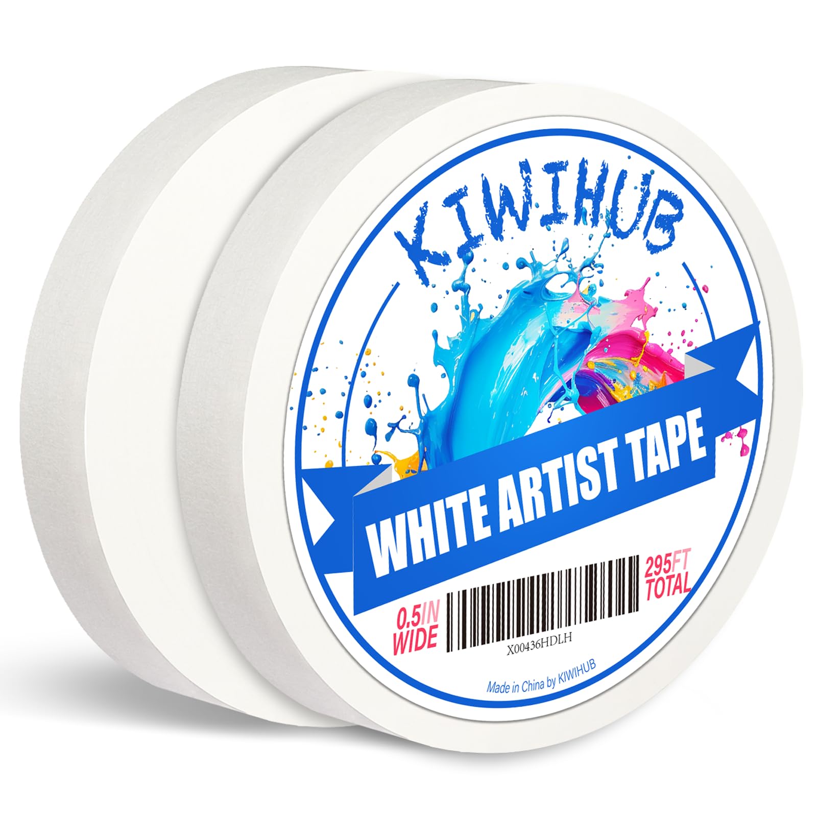 KIWIHUB 2 Pack Artist Tape for Watercolor Paper, 0.5 in Wide 295 FT Long | Profe