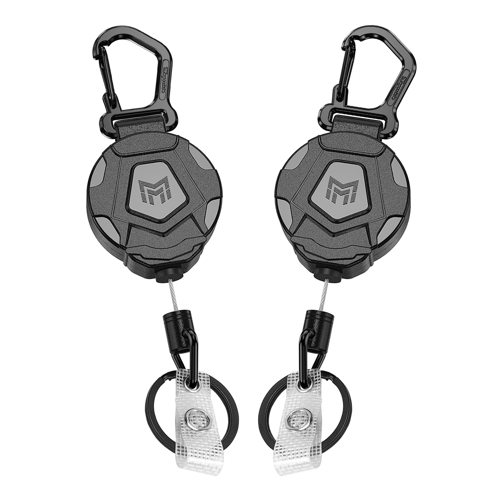 MNGARISTA 2-Pack Retractable Keychain, Heavy Duty Carabiner Badge Holder, Tactic