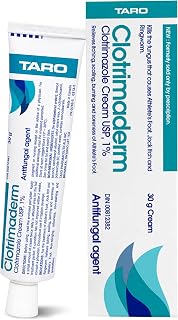 TARO Clotrimaderm Topical 1% Clotrimazole Antifungal Cream, 30g | Athlete's Foot Treatment, Jock Itch & Ringworm | Odourless, Greaseless, Non-Stinging & Non-Staining Anti Fungal Cream