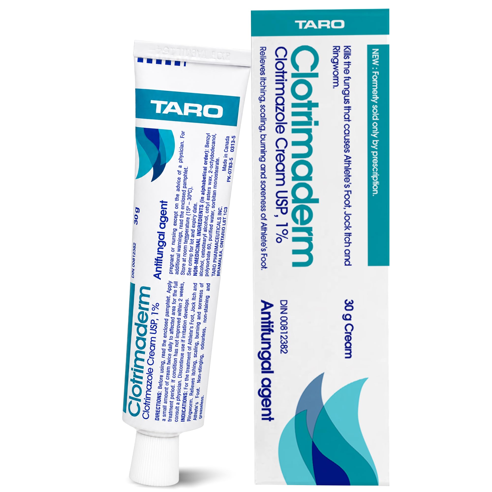 TARO Clotrimaderm Topical 1% Clotrimazole Antifungal Cream, 30g | Athlete's Foot