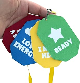 Communication Lanyard Tags for Children | Visual Emotion & Needs Cards | Autism, ADHD & SEND Classroom Resource | Includes Ready, Low Energy, I Need Help & I Need a Break