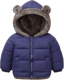 amropi Children and Boys Fleece Lined Coat Hooded Winter Warm Coats for 1-6 Years