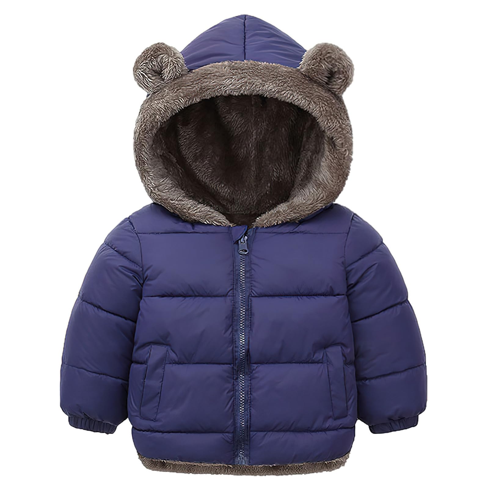 amropi Children and Boys Fleece Lined Coat Hooded Winter Warm Coats for 1-6 Year