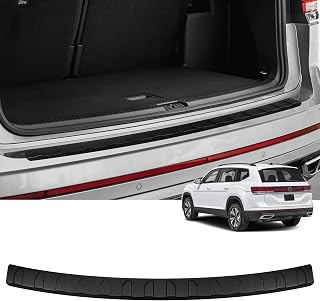 Hugeek Rear Bumper Protector for Volkswagan VW 2018-2024 2025 2026 Atlas Car Accessories (Not Fit Atlas Cross Sport) ABS Plastic Material Matte Black Resistant Trunk Door Entry Guards