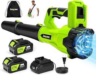 Leaf Blower Cordless 650CFM with 2x4.0Ah Battery & Fast Charger, Lime Green | Electric Leaf Blower Powerful Brushless Blowers for Lawn Care, Patio, Yard,Dust, Blowing Leaves, Snow Blowing 6 Speed Control