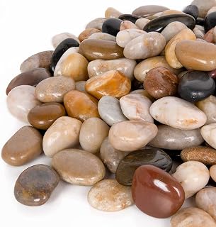GASPRO 15lb Mixed Color Landscaping Pebbles, River Rocks | Polished Surface, Natural River Stone, Indoor & Outdoor Use, Locks Soil Moisture, Suppresses Weeds, Ideal for Garden Paths