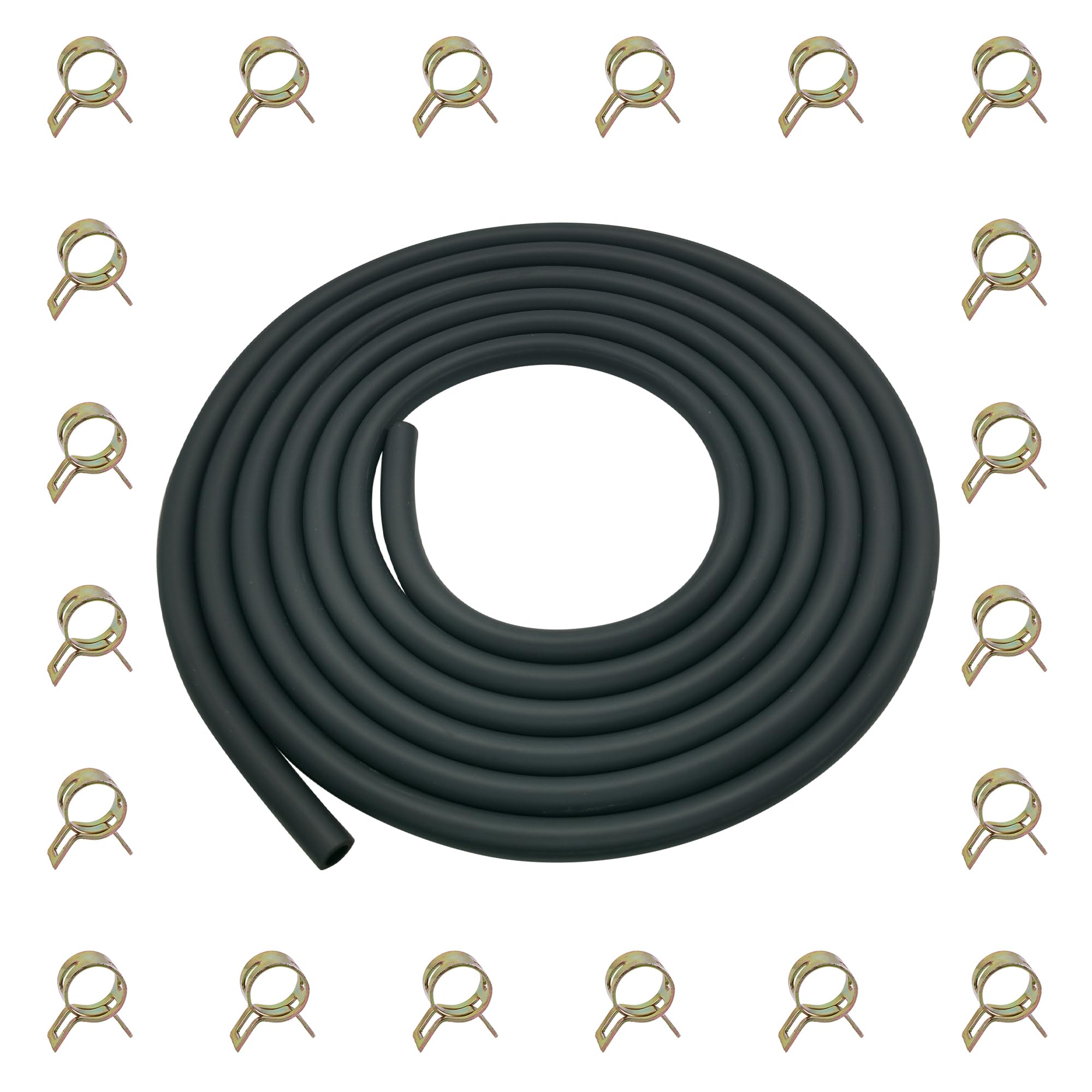YAMAKATO 10 Feet 1/4 Inch ID Fuel Line Hose 0.25in w/ 20 Clamp | 6MM Gas Line fo