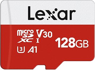 Lexar E-Series 128GB Micro SD Card microSDXC UHS-I Flash Memory Card | 100MB/s, C10, U3, A1, V30, Full HD, 4K UHD, High Speed TF Card with Adapter