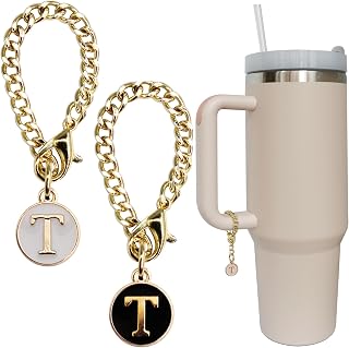 Letter Charm Accessories for Stanley Tumblers, 2 Pieces, Personalised Handle, Stanley Cup Charm