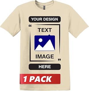 Gildan Custom T-Shirts - Personalized Unisex Crewneck Tee Shirt - Customize Your Image, Text & Photo - Men Women Adult