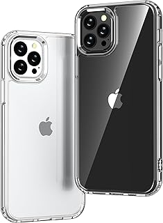 Ones Transparent Slim Hard Cover for iPhone 12 Pro Max'Shockproof Airbag' Raised Edge Screen Protector Camera [Not Yellow][Non-Slip],PC+TPU Hybrid Protective Silicone Case for Apple 6.7 Inches