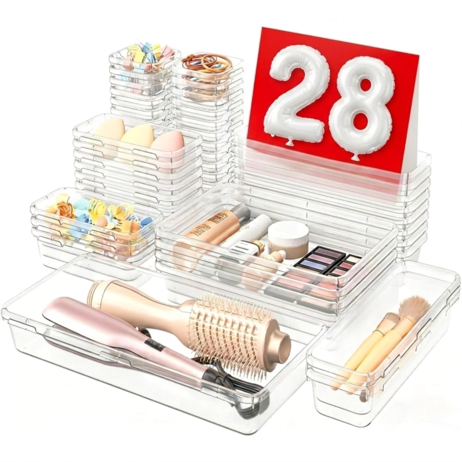 A-LuGei 【Military Grade】 Drawer Organizer for Vanity Bathroom Makeup Desk | 【𝐌𝐚𝐤