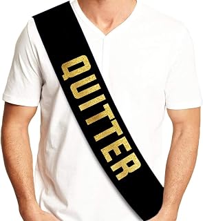 Sterling James Co. Retirement Party Decorations Quitter Black Glitter Sash