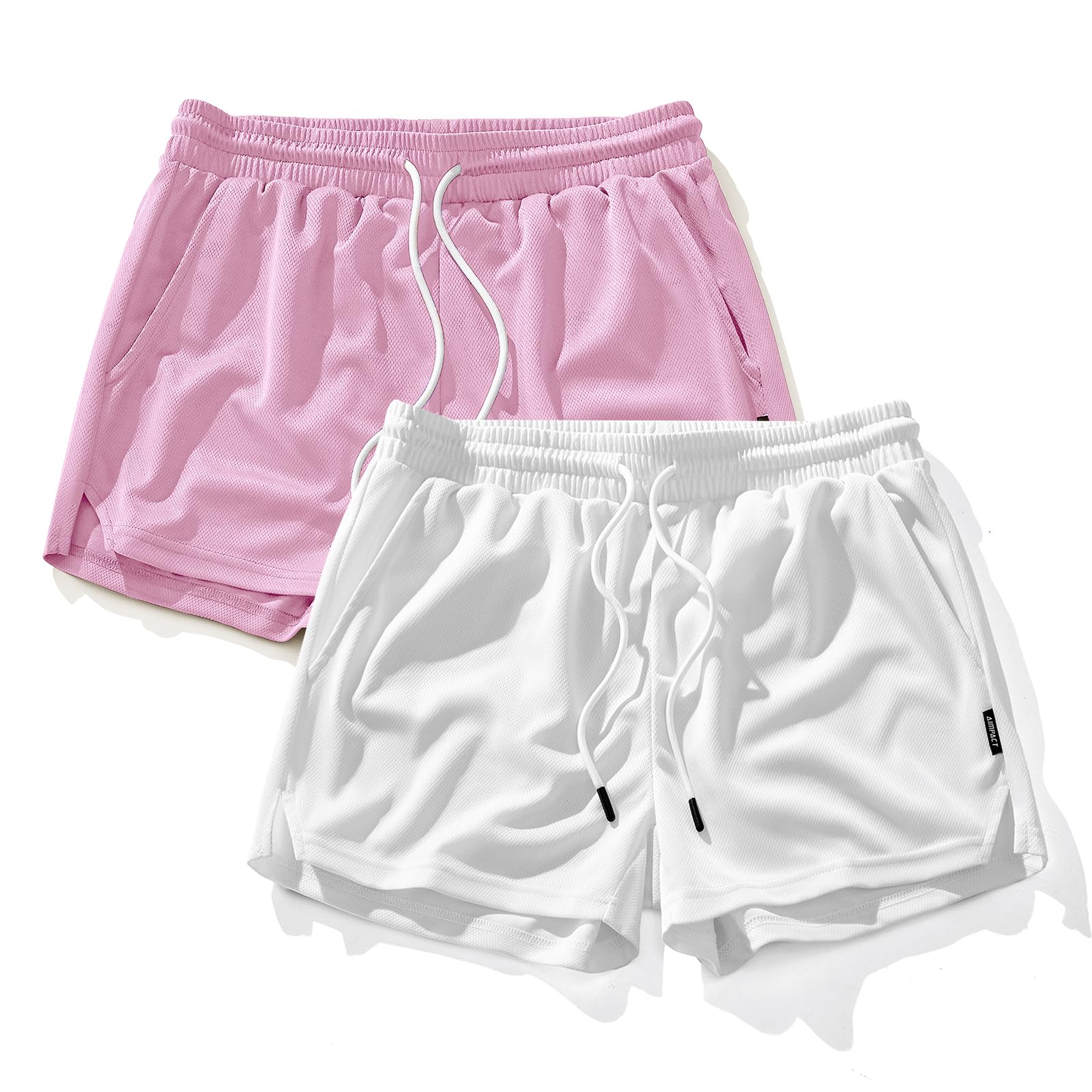 AIMPACT Mens Mesh Running Shorts Quick Dry Gym Athletic Workout Shorts with Pock