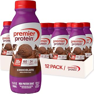 Premier Protein 30g High Protein Shake, Chocolate, 12 Pack | 160 Calories, 24 Vitamins & Minerals, No Added Sugar, Supports Muscle Health, Gluten-Free, 11.5 oz