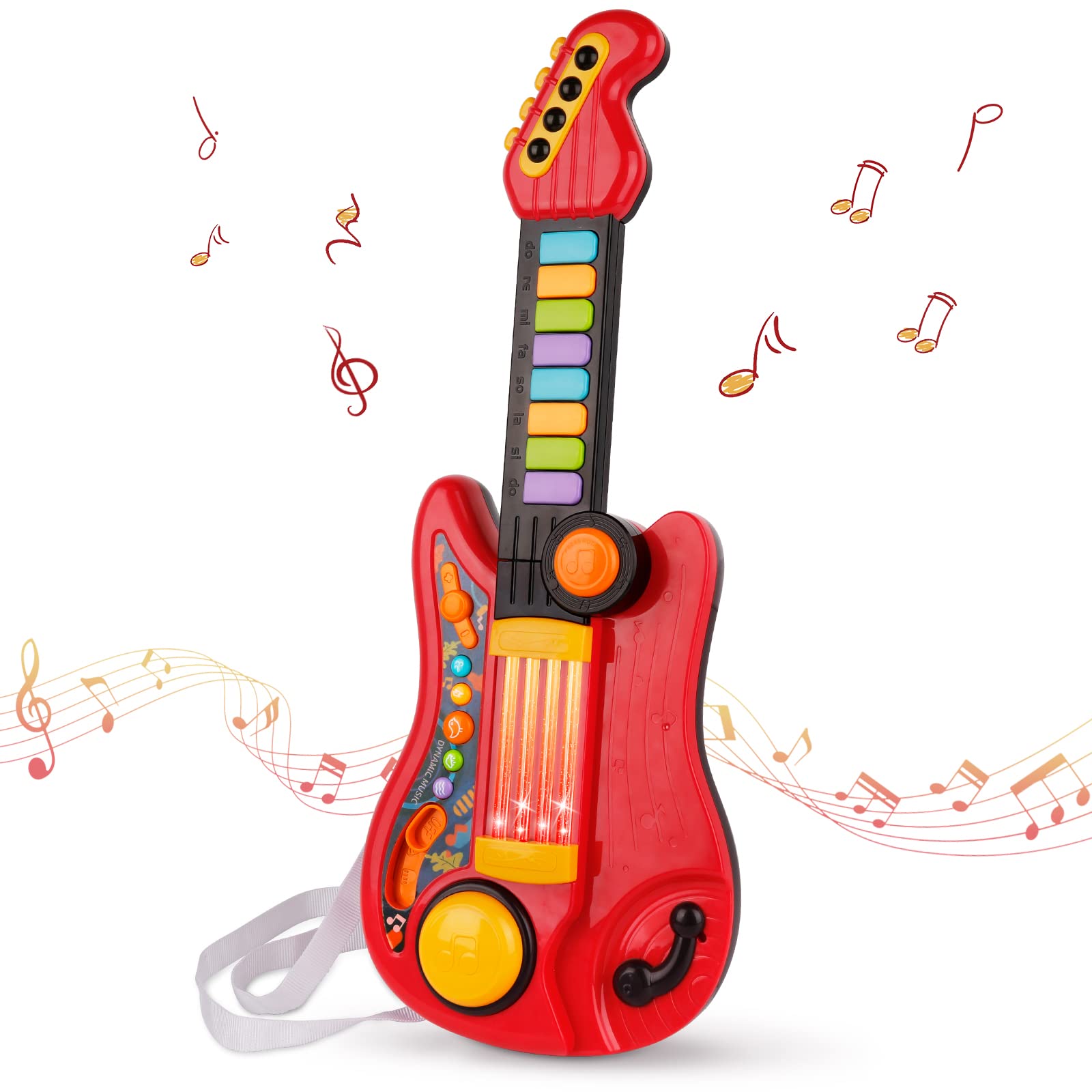 Kid Toddler Toy Guitar 2 in 1 Music Toys Fun Electric Piano Guitars
