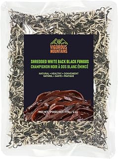 VIGOROUS MOUNTAINS Dried Wood ear Mushrooms Shredded 170g | Natural & No Additives Black Fungus, Rich in Fiber & Iron – Perfect for Asian Cuisine, Soups, Stir-Fries & Hot Pot