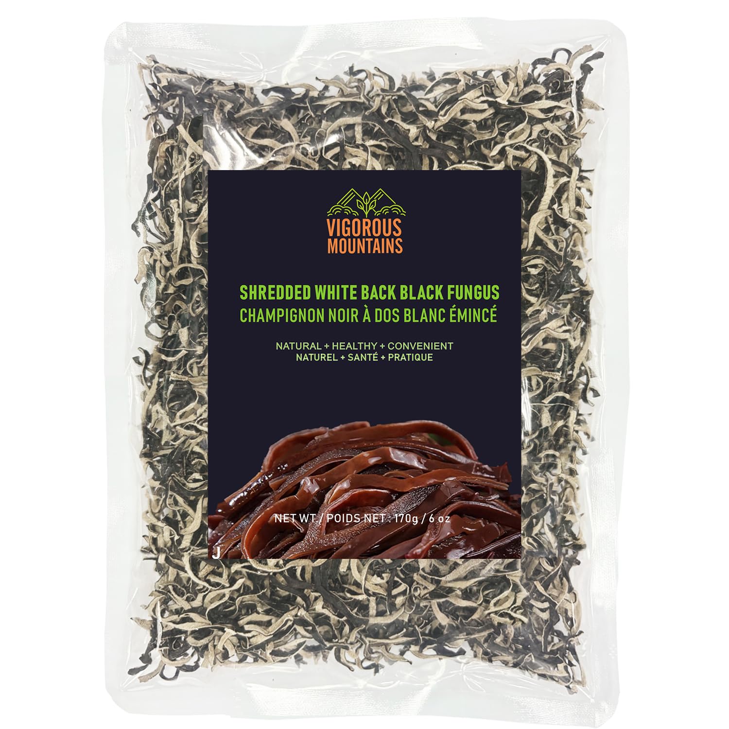 VIGOROUS MOUNTAINS Dried Wood ear Mushrooms Shredded 170g | Natural & No Additiv