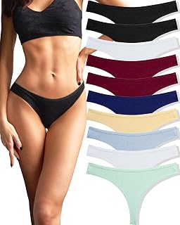 FINETOO - Set of 10 Women Cotton Thongs Sexy Underwear Sexy Lingerie for Women Lingerie for Women Multipack S-XL