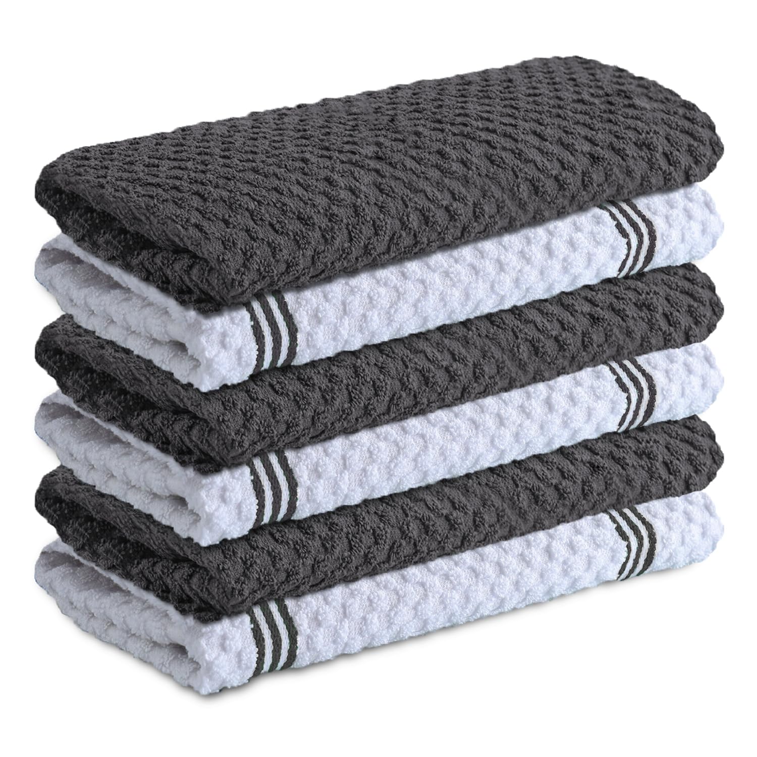Infinitee Xclusives Kitchen Towels - 6 Pack - Cotton Dish Towel |15" x 25"| | 10
