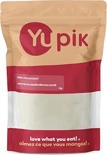 Yupik Desiccated Coconut, Fine, Unsweetened, 1 kg, Gluten-Free, Kosher, Vegan, Finely Ground Dried Coconut, No Added Sugar, Oil-Free, Source of Fiber, Healthy Snacks, Ideal for Baking & Topping