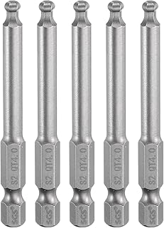 5pcs Hex Ball End Screwdriver Bits, 4mm (H4.0) Bit,65mm Hex Shank,Long Magnetic Ball Bits S2 Steel Industrial Grade