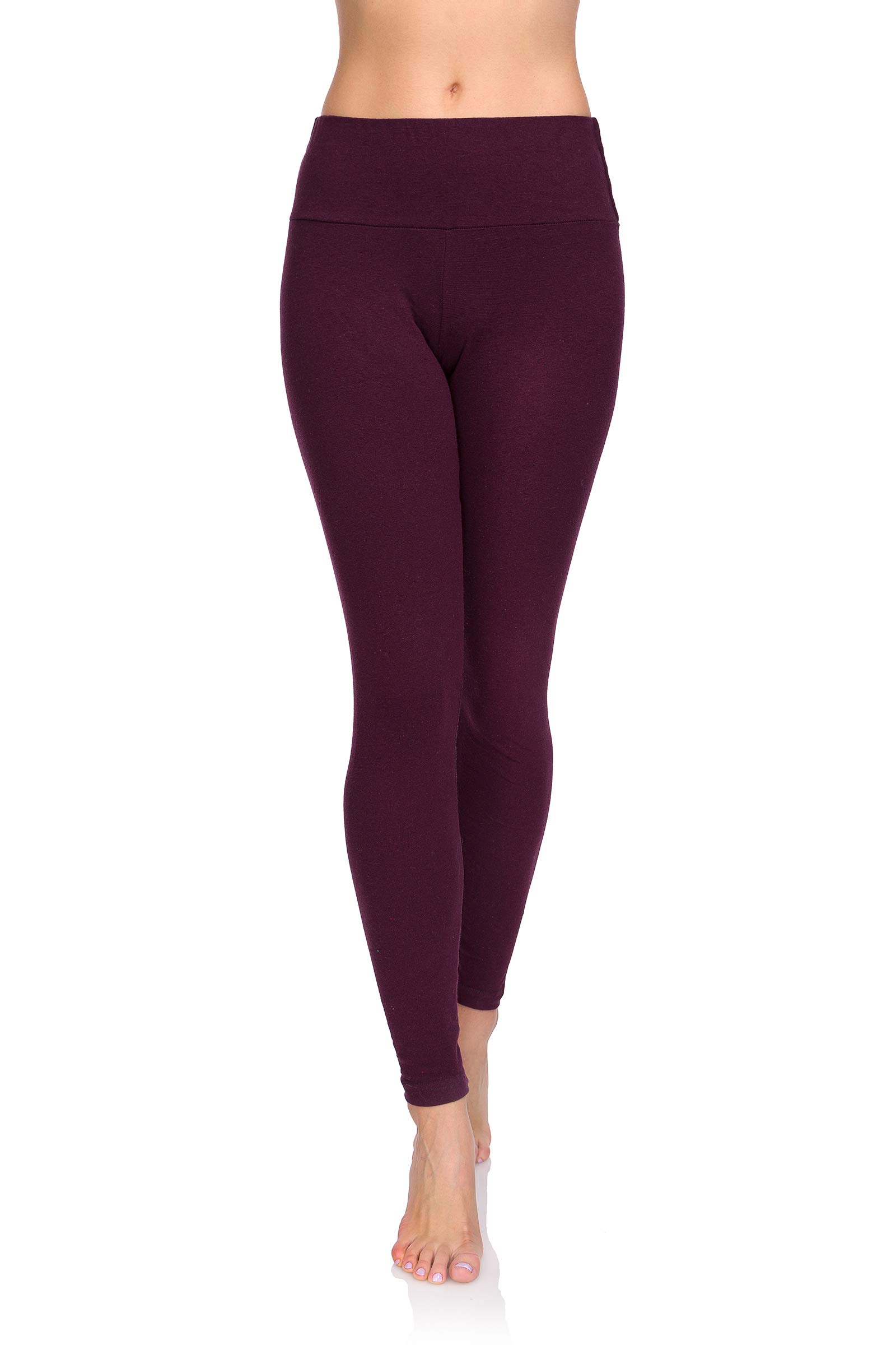 SOFTSAIL Women's Leggings 95% Cotton Leggings for Women High Waist Total Length 