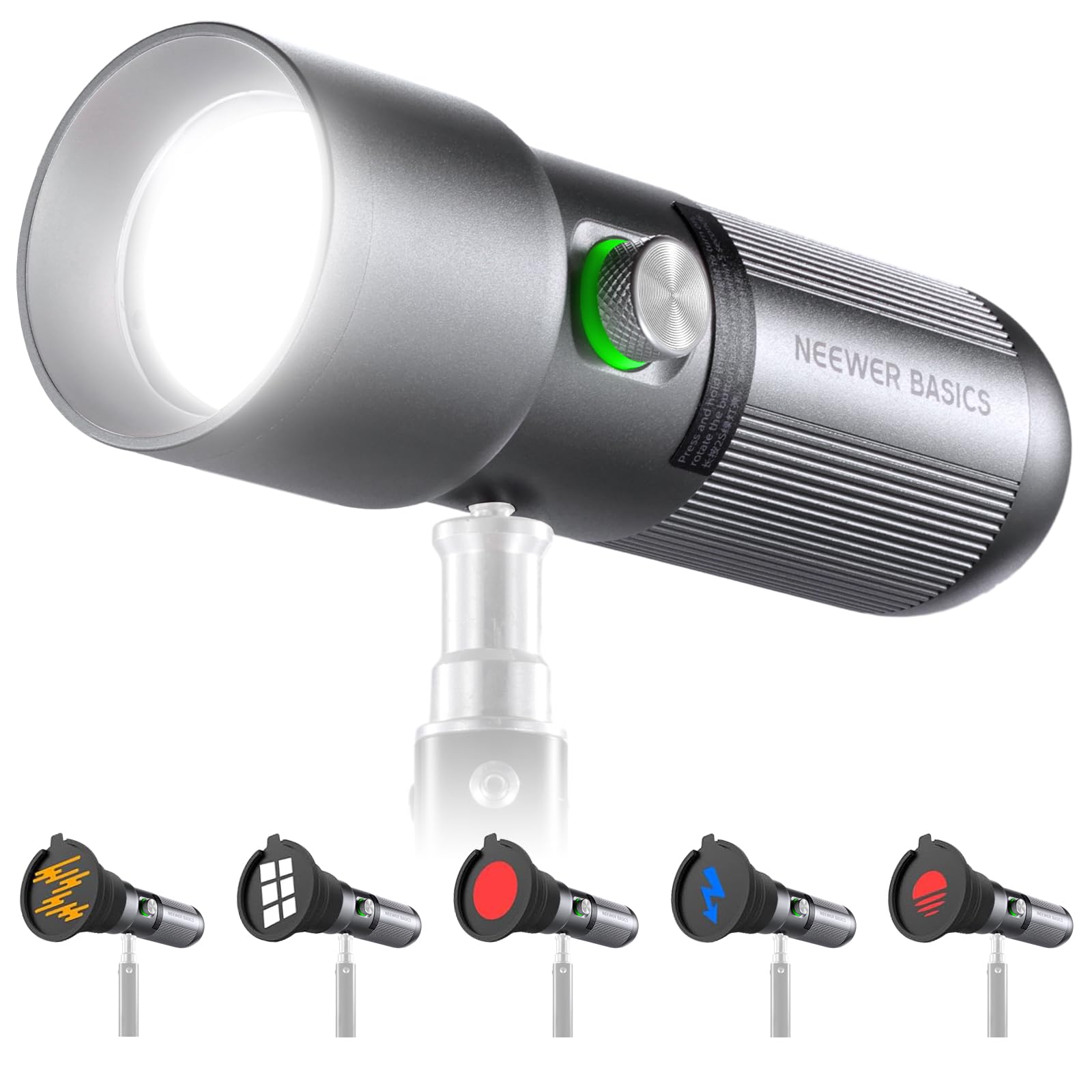 NEEWER BASICS FL10 Zoomable Photography Flashlight, LED Spotlight | 4 Colors, 20