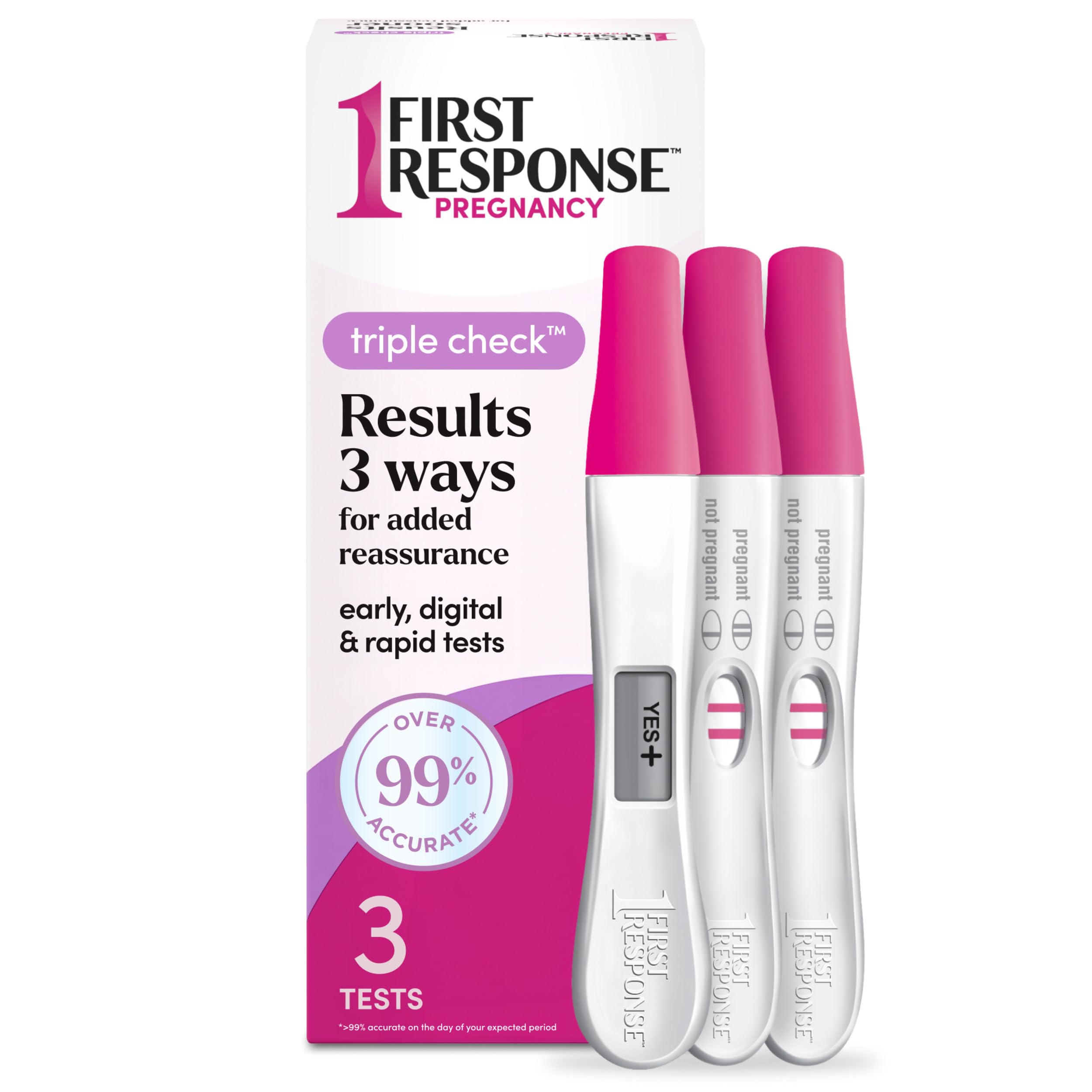 First Response Triple Check Pregnancy Test 3 ct. | Early Result Test, Digital Pr