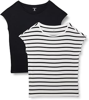 Amazon Essentials Women's Jersey Regular-Fit Short-Sleeve Boat-Neck T-Shirt