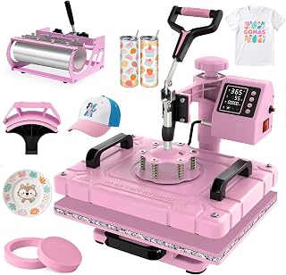 Slendor 12x15 Inch 5 in 1 Swing Away Heat Press Machine for T Shirts | For DIY Creators & Small Businesses, Create Custom T-Shirts, 30oz Tumblers, Hats, Plates & Gifts with Even Heat & Pressure