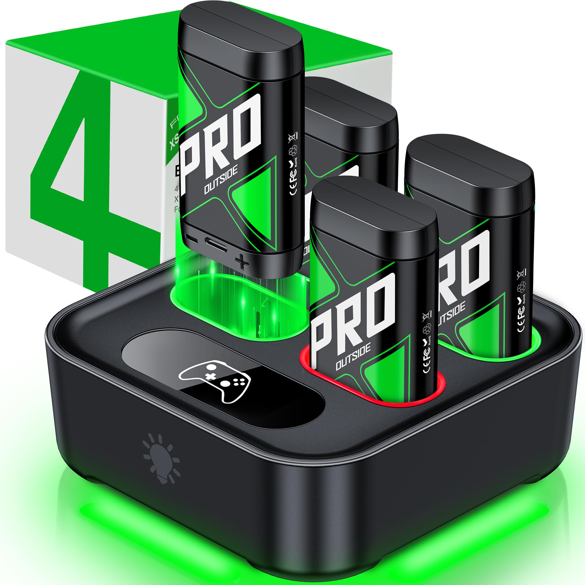 Upgraded Charger for Xbox One Controller Battery Pack with Four USB C Xbox Recha