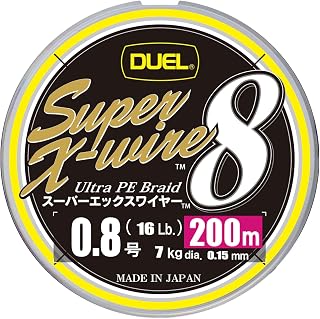 Duel PE Fishing Line Super X Wire 8 [Line Fishing Line Fishing Equipment, High Strength, High Sensitivity] No. 0.6 - No. 4.0, 5 Colors/Yellow Marking