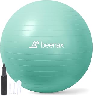 Beenax Exercise Gym Ball 55cm 65cm 75cm - Anti-Burst, Fitness & Pregnancy