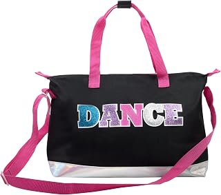 Over Shoulder Garment Dance Bag for Girls, Boys, Teen Dancers– Glitter Costume Bag for Kids, Competitions, Holographic