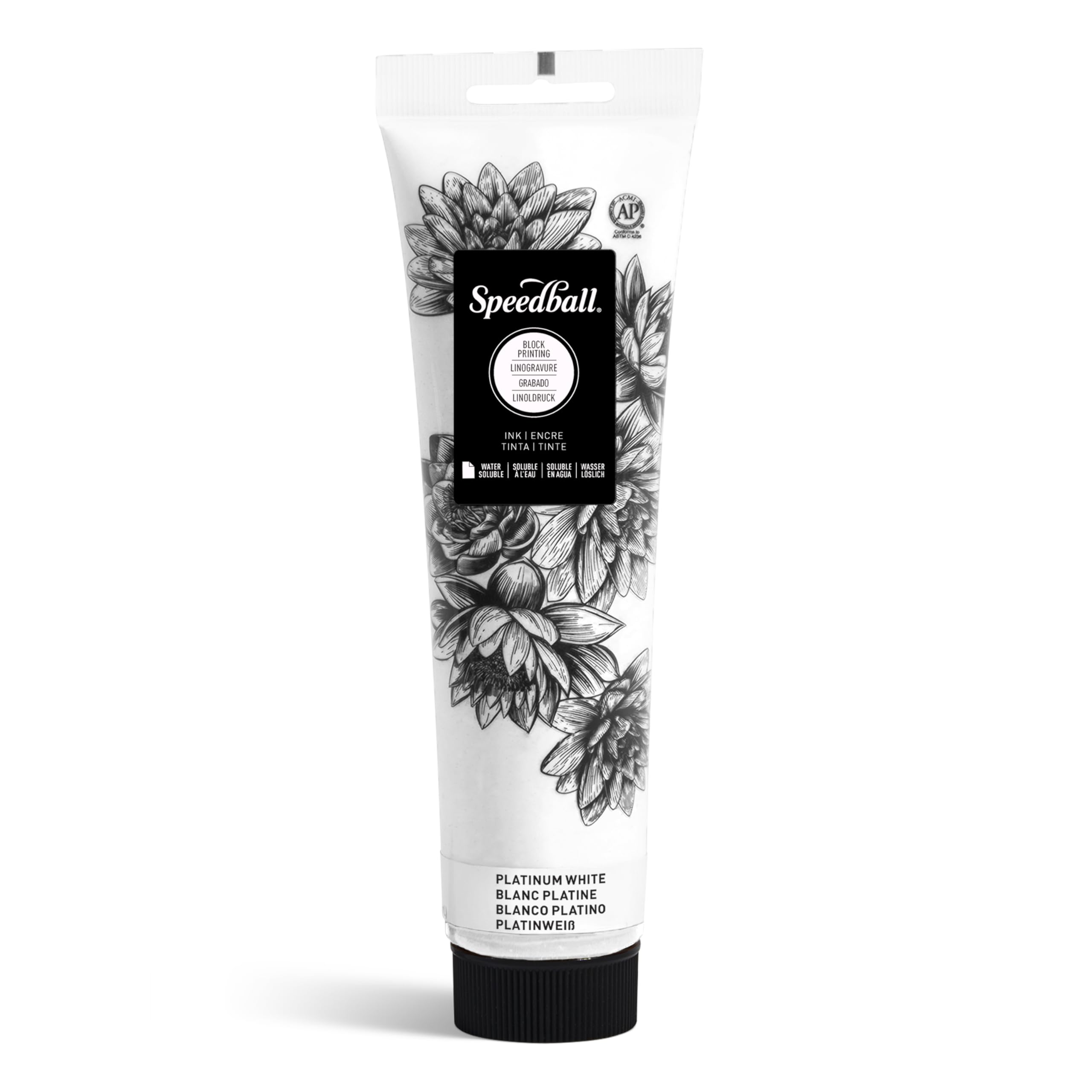 Speedball Water-Soluble Block Printing Ink, 5-Ounce Tube (Platinum White)