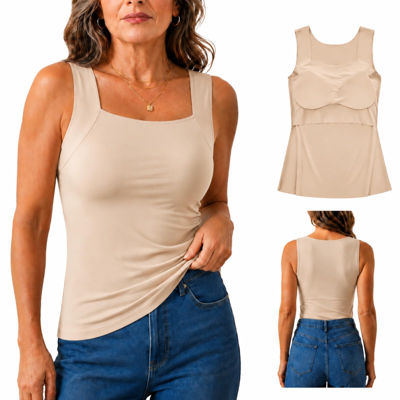 Rosyday Tank Top with Bra - Seamless Tummy Control Cami for Women | Tank Top Wom