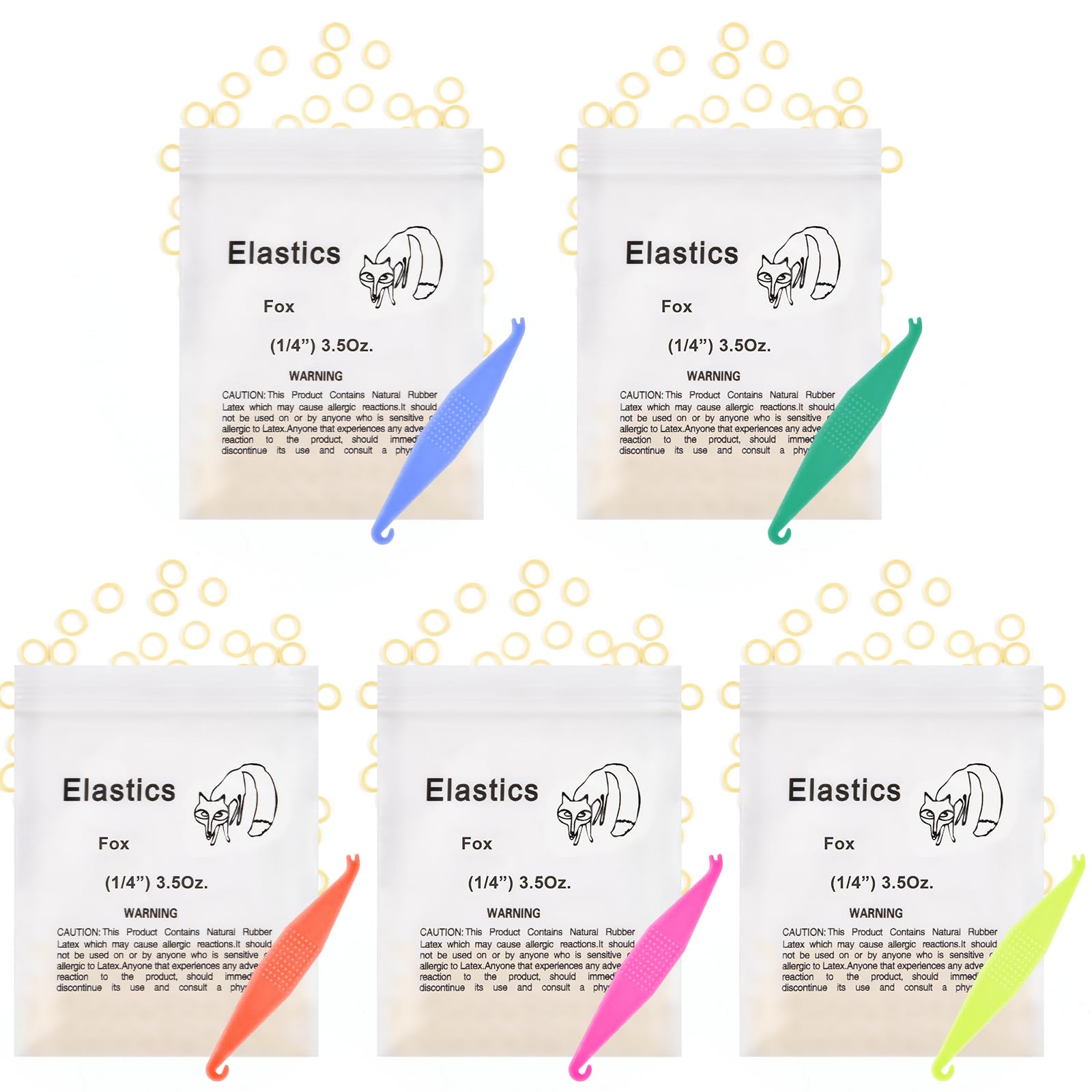 OFFCUP Orthodontic Elastic Bands, 500pcs Dental Rubber Traction Bands, Orthodont
