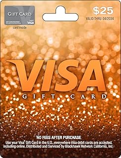 Visa Physical Gift Card $25 (plus $3.95 Purchase Fee)