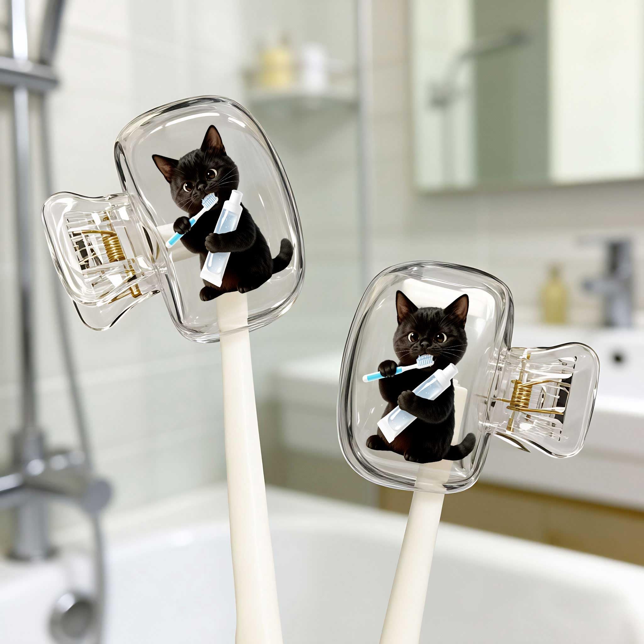 2 Pcs Toothbrush Caps 4*4cm Clip Portable Plastic Toothbrush Caps for Home Trave