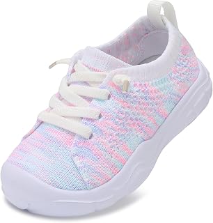 LeIsfIt Toddler Shoes Boys Girls Wide Toe Box Lightweight Slip-On Sneakers