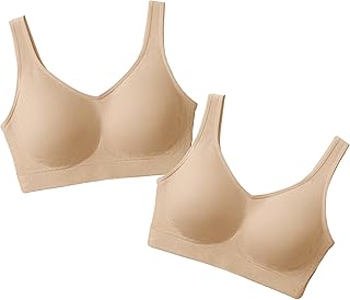 [SHAPERMINT] SHAPERMINT デイリーコンフォートワイヤレスシェイパーブラ-エクストラワイドストラップ付き女性用ハイサポートコンプレッションブラ-フックとアイクロージャー-ノンワイヤーレディースブラ-S~プラスサイズ、L、アトランティックブルー Seamless