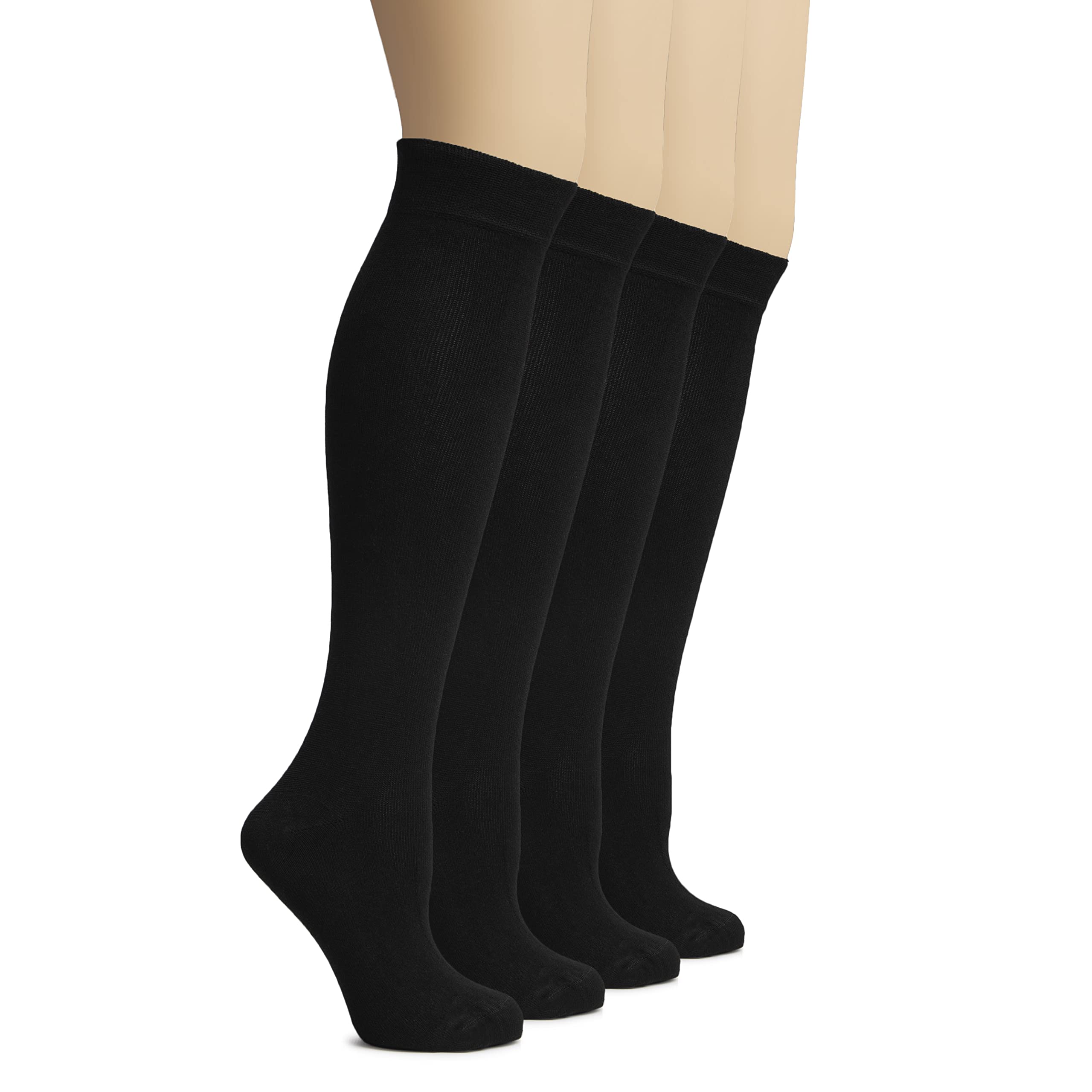 Hugh Ugoli Women Bamboo Knee High Socks | Comfort Seam Long Dress Socks, Uniform