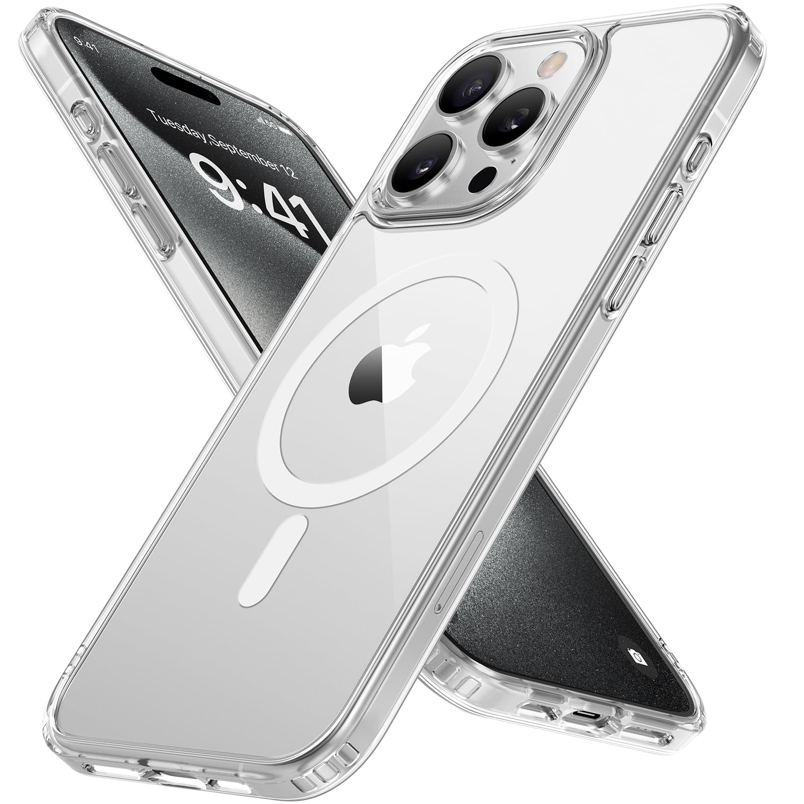 Miracase Magnetic for iPhone 15 Pro Case 6.1 inch (Compatible with MagSafe) Mili