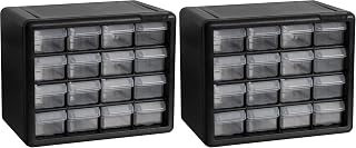 Akro-Mils 16-Drawer Plastic Storage Cabinet | 10-1/2 x 6-1/2 x 8-1/2 Inch | Black | Model 10116 | Garage Organization
