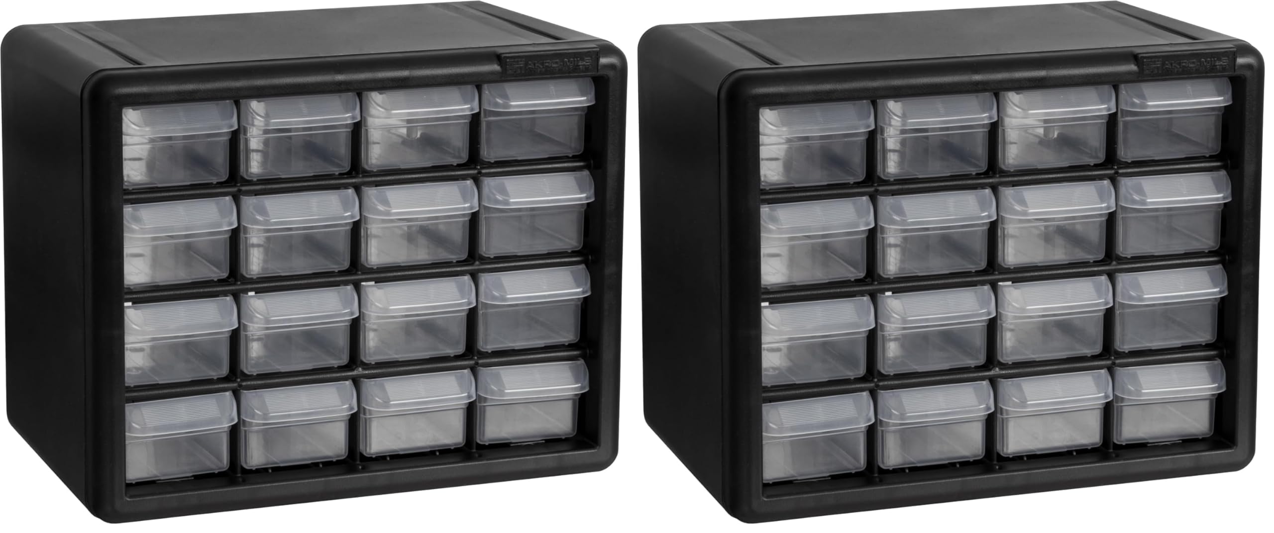 Akro-Mils 16-Drawer Plastic Storage Cabinet | 10-1/2 x 6-1/2 x 8-1/2 Inch | Blac