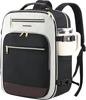 EMPSIGN 40L Travel Backpack for Women Men, Underseat Cabin Bag, Black